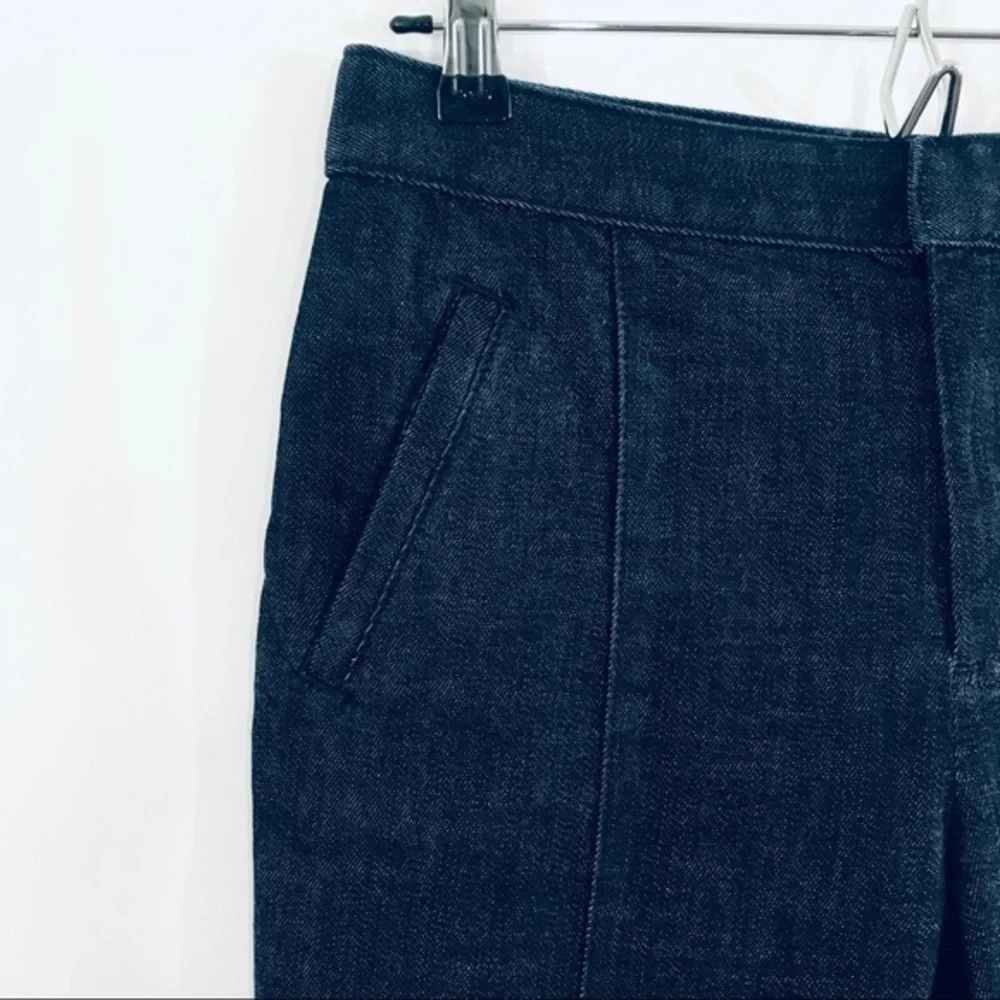 TORY BURCH Slim Cropped Stretch Twill Jeans Dark Wash